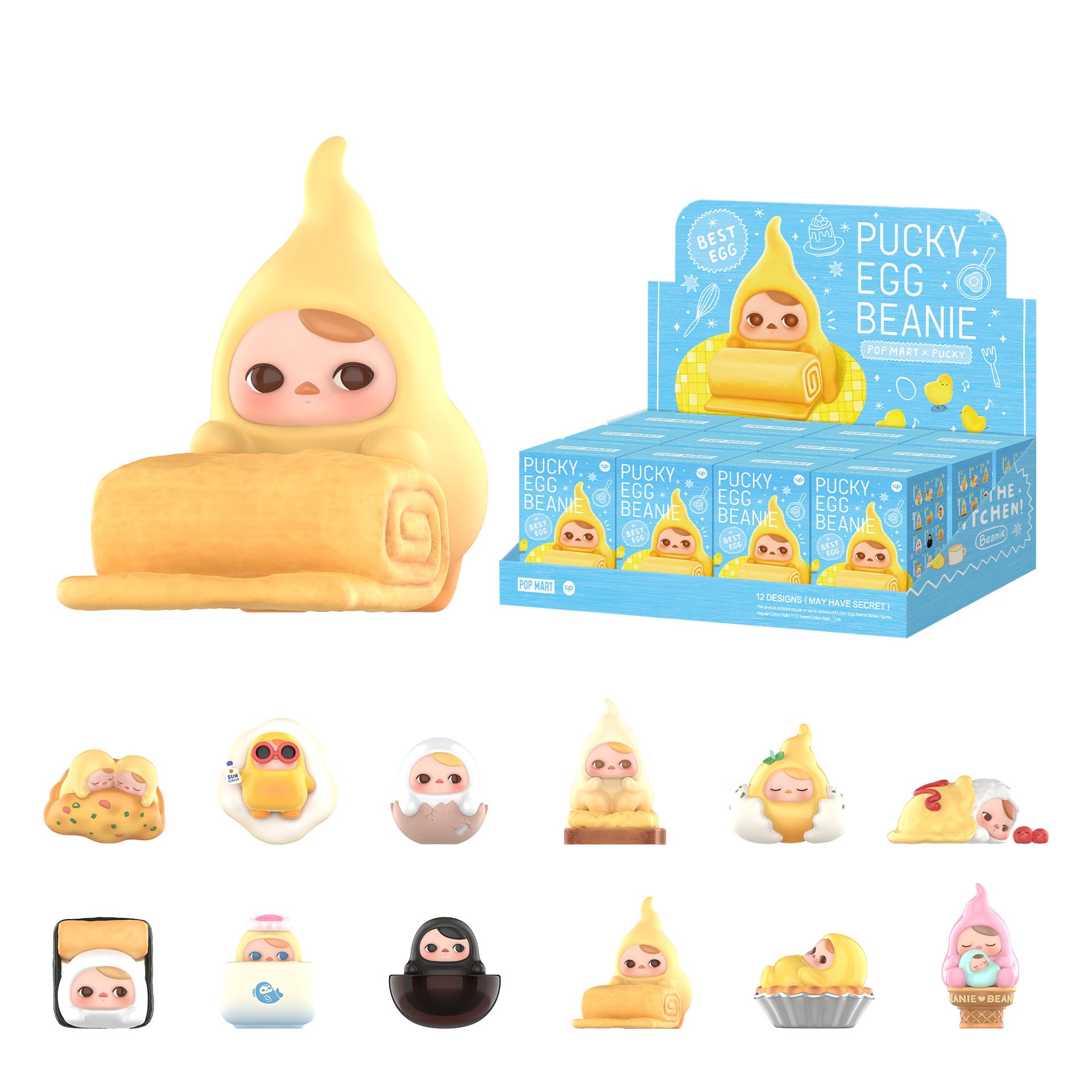 PUCKY Egg Beanie シリーズ 3点　セット Amazon.com: POP MART PUCKY Egg Beanie Series Blind Box Figures