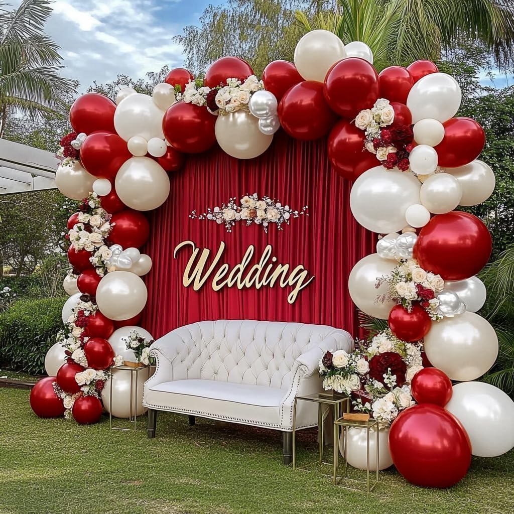 Christmas Balloon Arch DOUBLE STUFFED Red White Green Balloons for Birthday Baby Shower Wedding Christmas Party Decorations