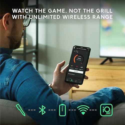 Miniatura 2 de Chef iQ Termómetro inteligente inalámbrico para carne rango ilimitado Bluetooth y WiFi termómetro digital de cocina con sonda ultrafina para