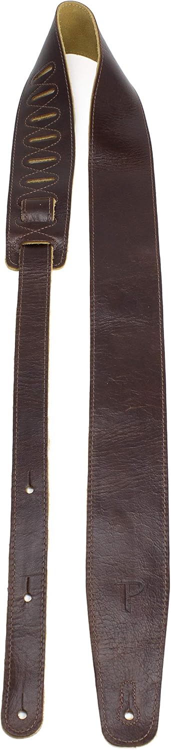 Perri's Leathers Ltd. - The Africa Collection - Adjustable Strap From 41″ to 56″ for Electric, Acoustic, Bass Guitar - The Africa Collection - Chocolate (AFR25-6875)