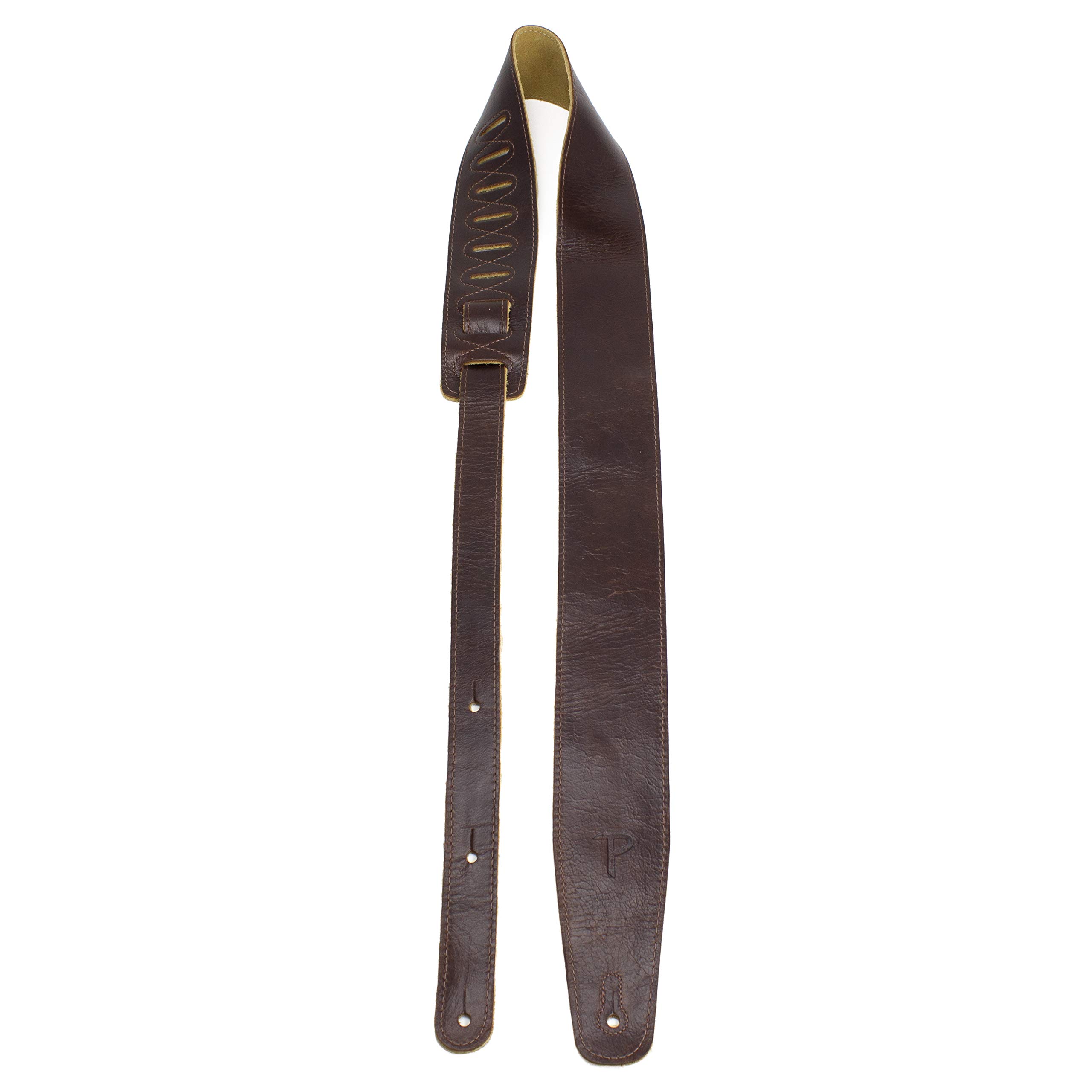 Perri's Leathers Ltd. - The Africa Collection - 1 Tracolla per chitarra - Lunghezza regolabile - Camoscio e pelle - Beige (AFR25-6875)