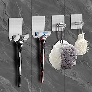Amazon.com: CGBE 4 Packs Shower Hooks for Inside Shower, Self Adhesive ...