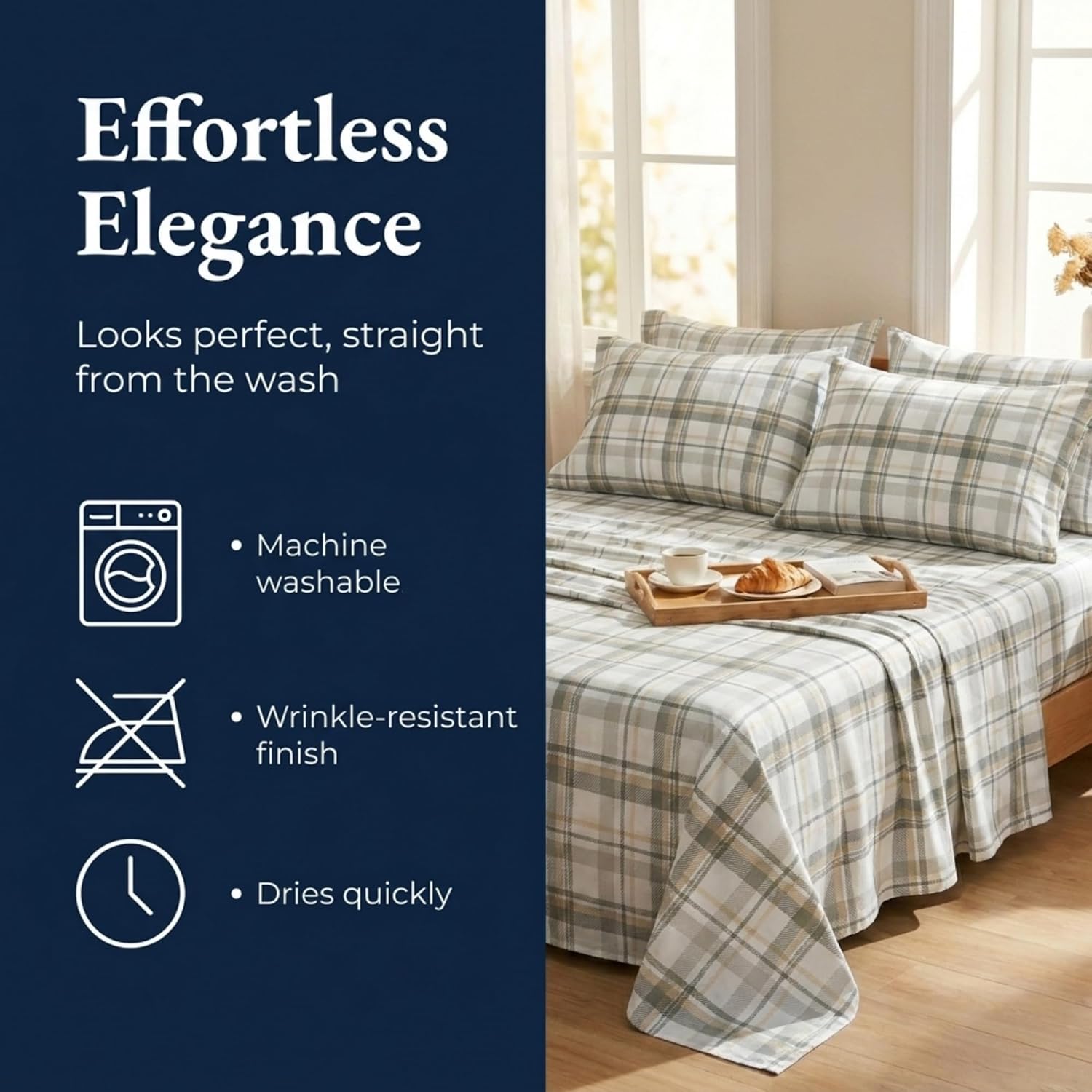 Chaps Full Size Sheet & Pillowcase Sets- 6 Piece, Deep Pocket, Wrinkle Free