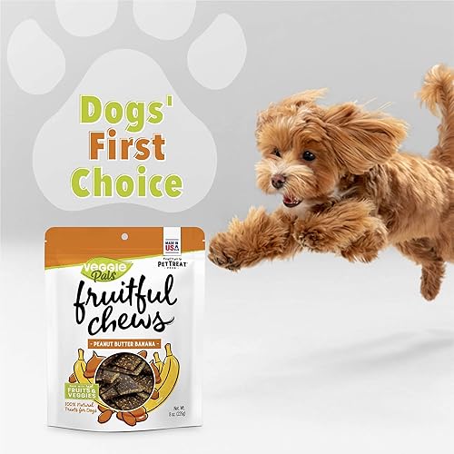Miniatura 5 de Veggie Pals - Golosinas para perros - Masticables fructíferos - 8 onzas  7.97 oz (plátano con mantequilla de maní)