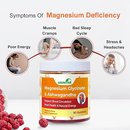 Miniatura 4 de Gomitas de glicinato de magnesio y ashwagandha  Suplemento de Ashwagandha para mujeres y hombres promueve la relajación y el bienestar sabor a