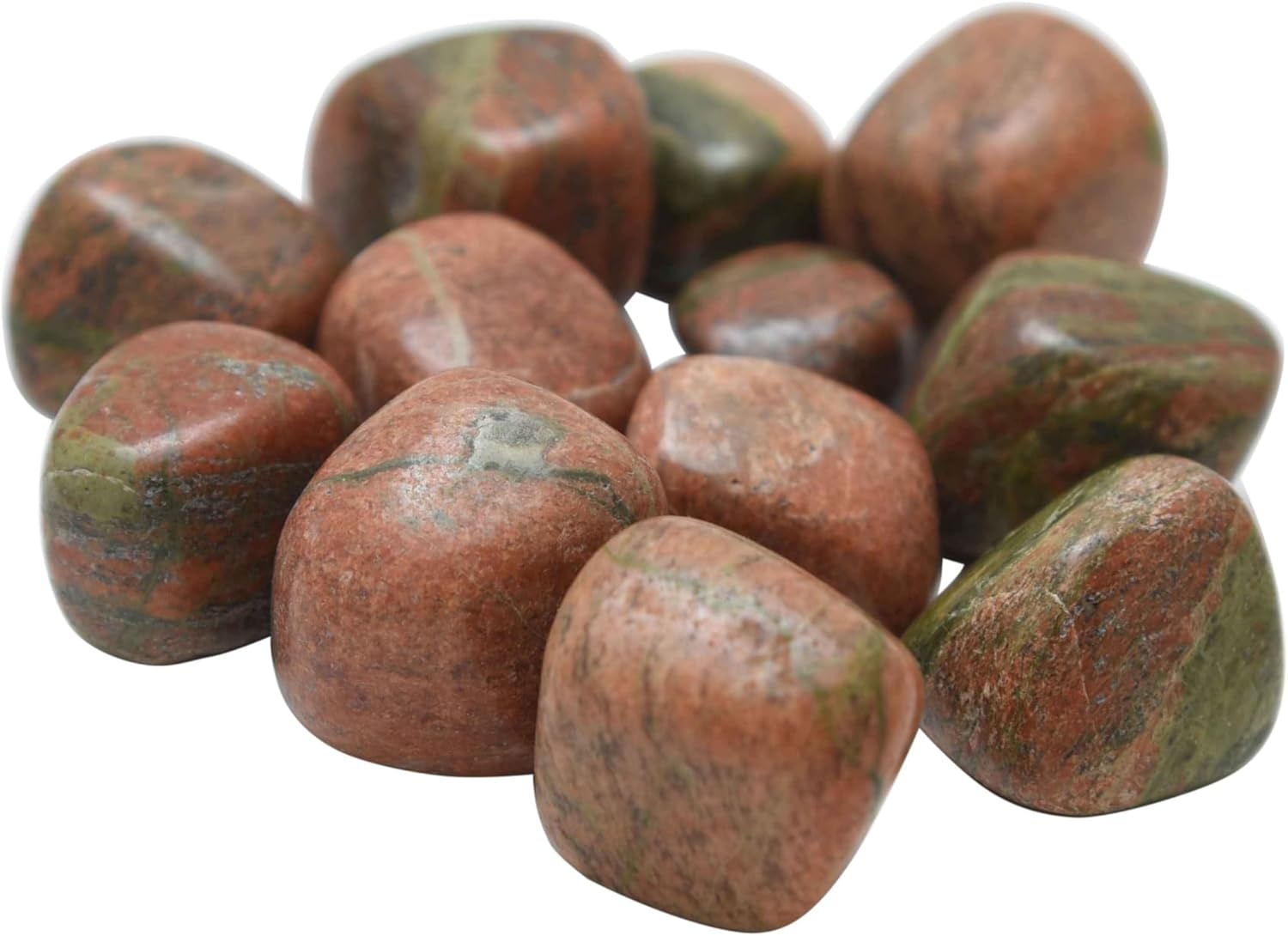 1/2(Half) lb Bulk Natural Unakite Tumbled Stones Polished Crystals