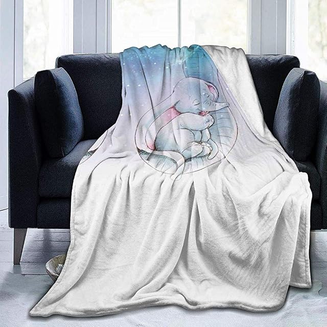 Blanche Lynd Premium Flannel Blanket- Cute Dumbo Soft Warm Cozy Micro Blanket for Sofa Couch