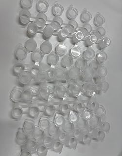 50 Strips 300 Pots Empty Paint Pots with Lids Bulk, 3 ml/ 0.1 oz Mini Clear Plastic Paint Cup, Acrylic Painting Storage Container Strips for Arts Crafts Supplies