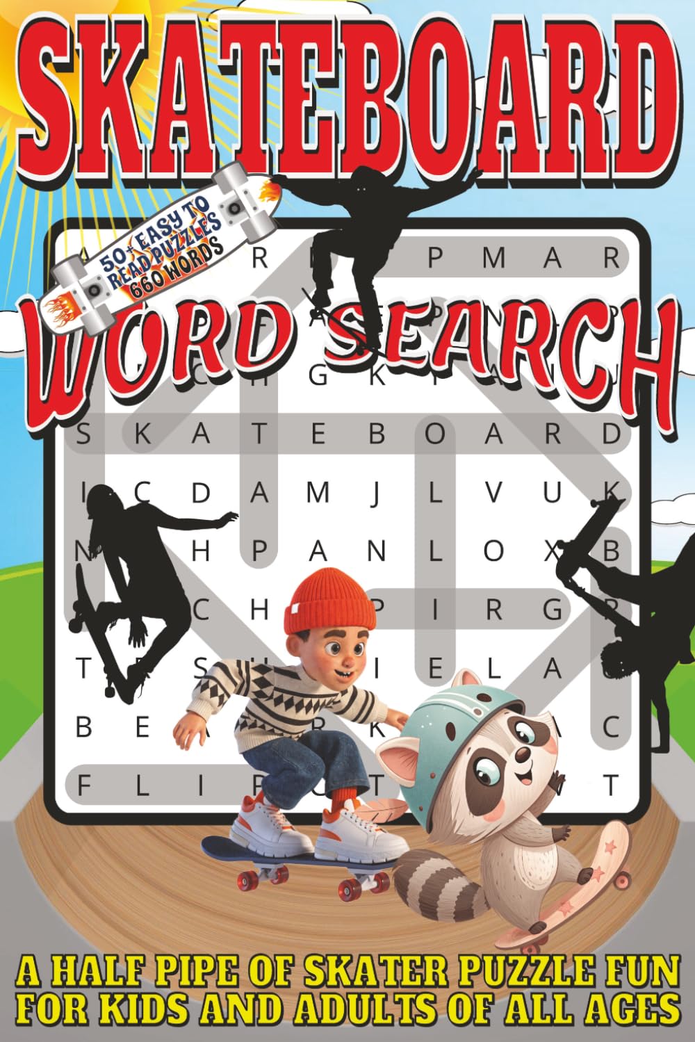 Skateboard Word Search: Easy To Read Print With 50+ Puzzles About Skateboarding, Thrashers, Skateboarders, And More | 6x9 inch, 110 pages | Gift For Holidays, Vacations, and Spare Time