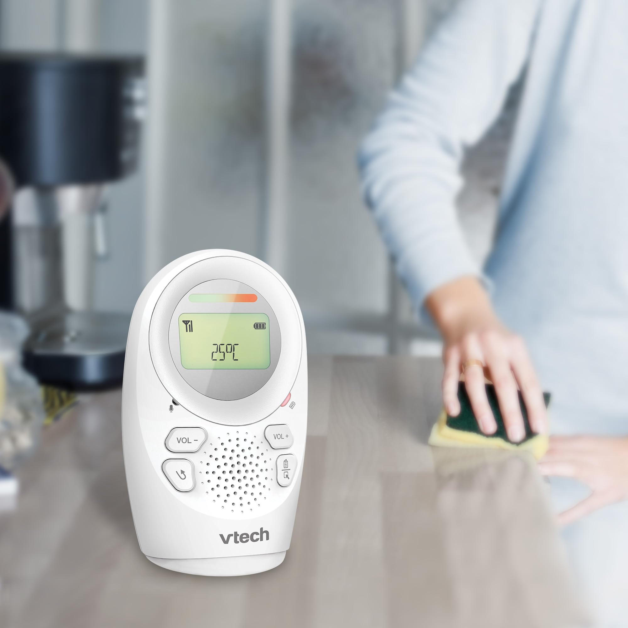 Vtech DM1212 Digitales Audio-Babyphon – DECT-Technologie, Gegensprechfunktion, Geräuschpegelanzeige, Temperatursensor, Sternenhimmel-Nachtlicht u. v. m. – Mit Eltern- und Babyeinheit