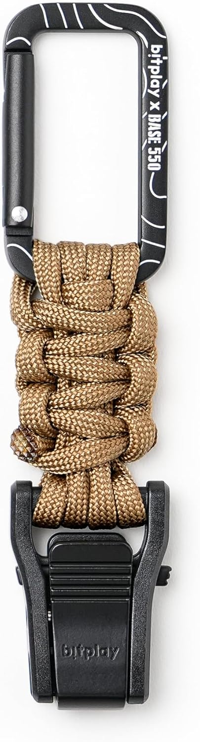 bitplay Paracord Quick-Release Carabiner, for Outdoor Adventures, Camping, Hiking, Gym, Use with Hammocks, Keychains