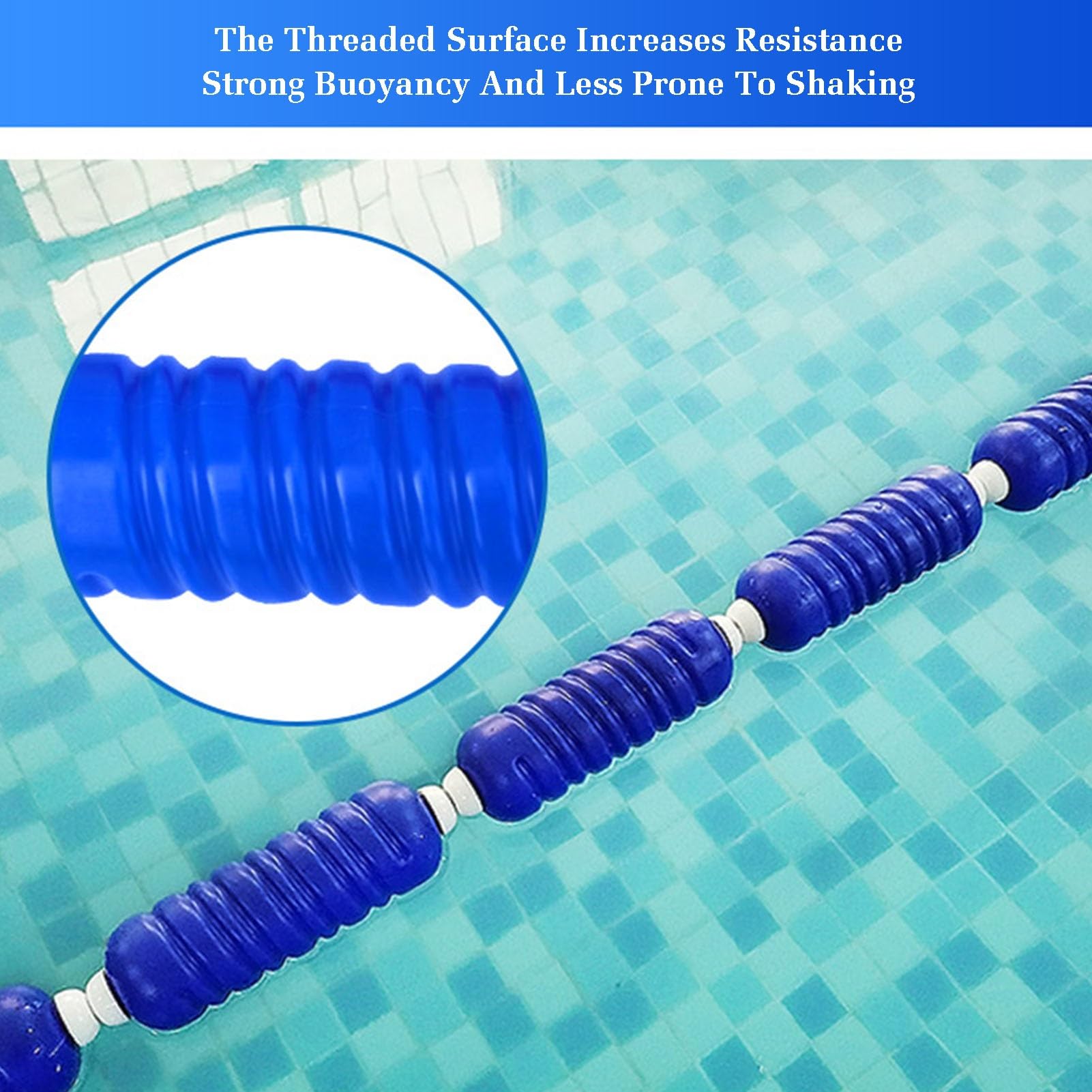Corde de séparation flottante pour piscine – Lignes de voie durables pour la natation intérieur/extérieur, facile à installer pour séparer les voies de natation et les zones dangereuses