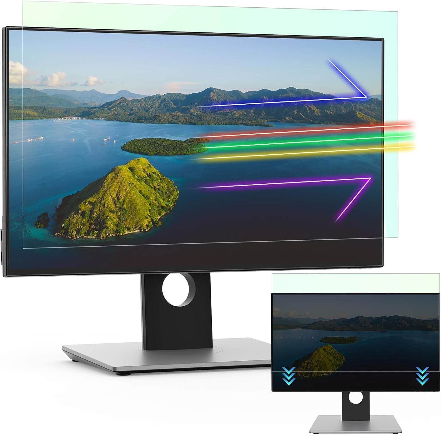 Protescreen Filtro schermo luce blu da 27 pollici, protezione schermo rimovibile per PC e monitor da 27" 16:9 Widescreen Computer