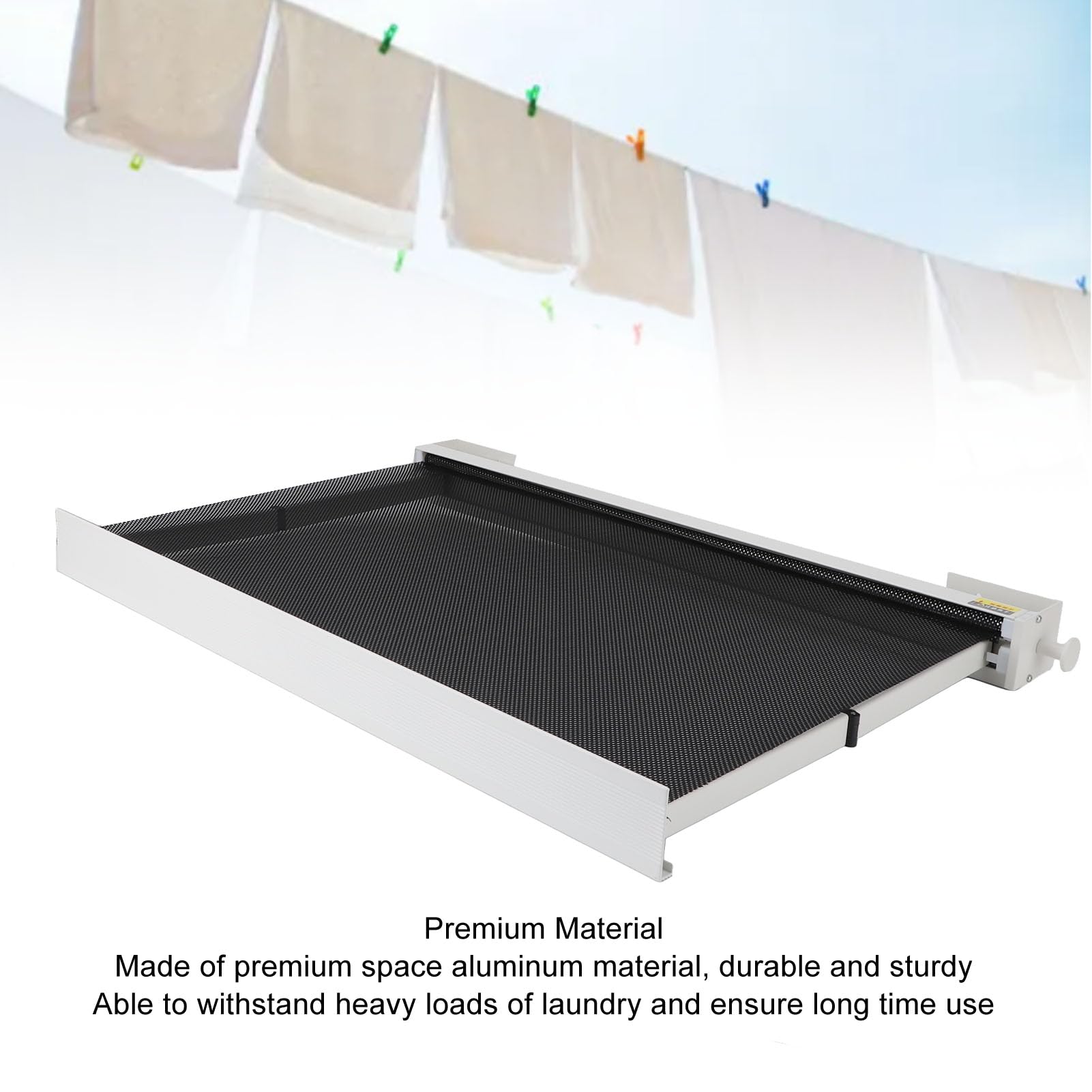 Yosoo Health Gear Wysuwana Suszarka na Pranie Aluminiowa Suszarka do Montażu na ścianie 60 Cm Składana Konstrukcja z 8 Haczykami Balkon Okno Wewnętrzne Ubrania i Obuwie (WHITE)