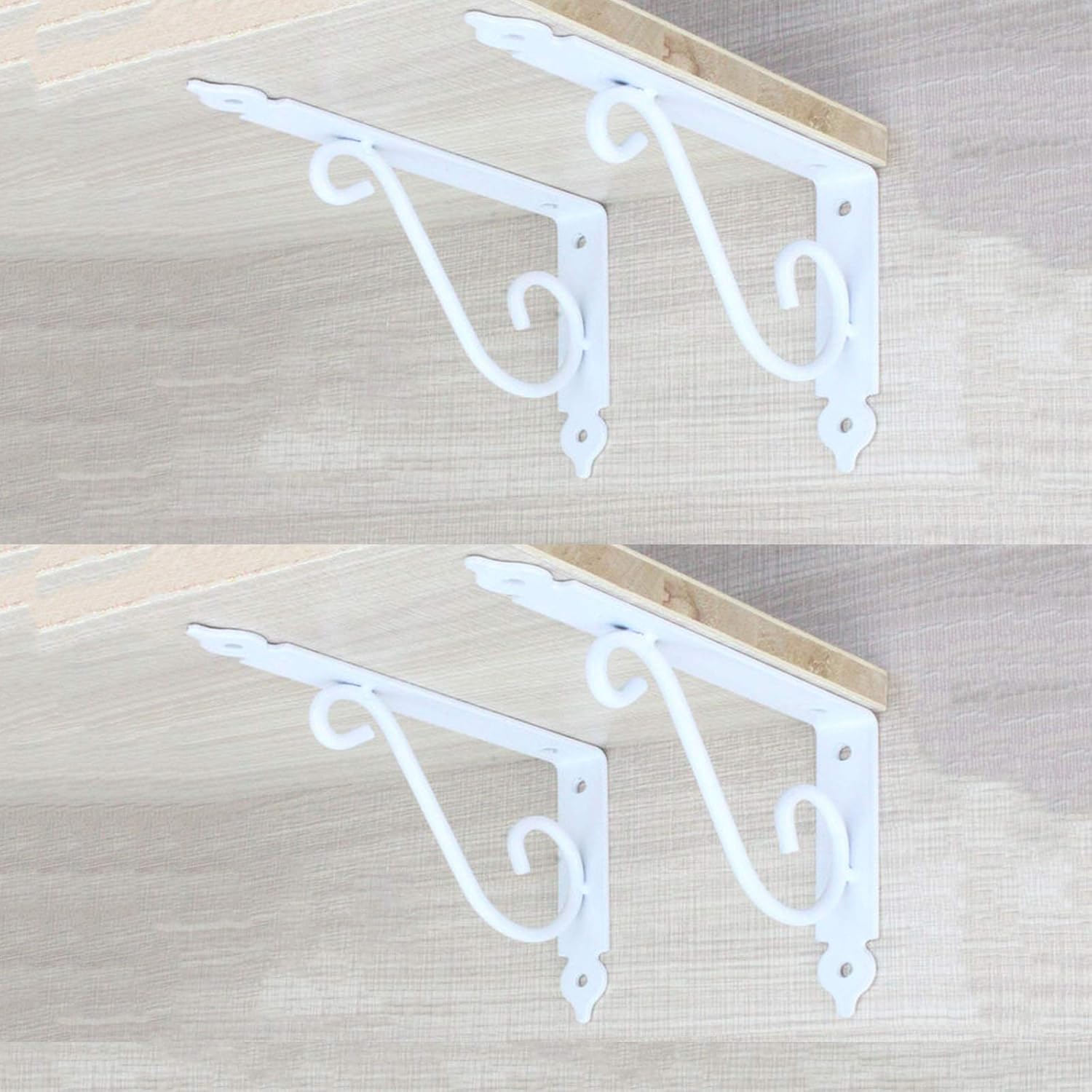 Jolan Wall-Mounted Floating Shelf Supporter,Home Decoration Shelf Brackets & Supports Black,Right-Angle Bracket,Metal Wrought Iron Brackets for Shelves with Screws,Bearing 100Kg,Black,150 * 110mm