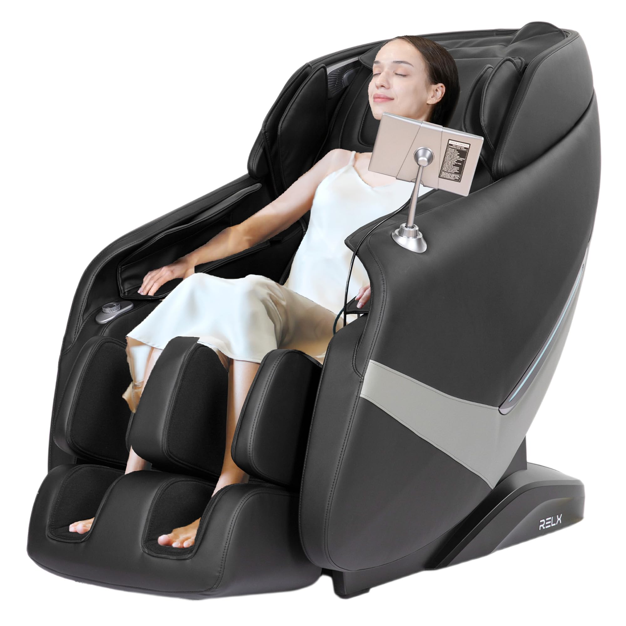 RELX 2025 Massage Chair Full Body, Zero Gravity Airbag Shiatsu Massage Chair with SL-Track, Heating, AI Control, Body Scan, 13 Modes, Foot Rollers, and Deep Yoga Stretch (Black)