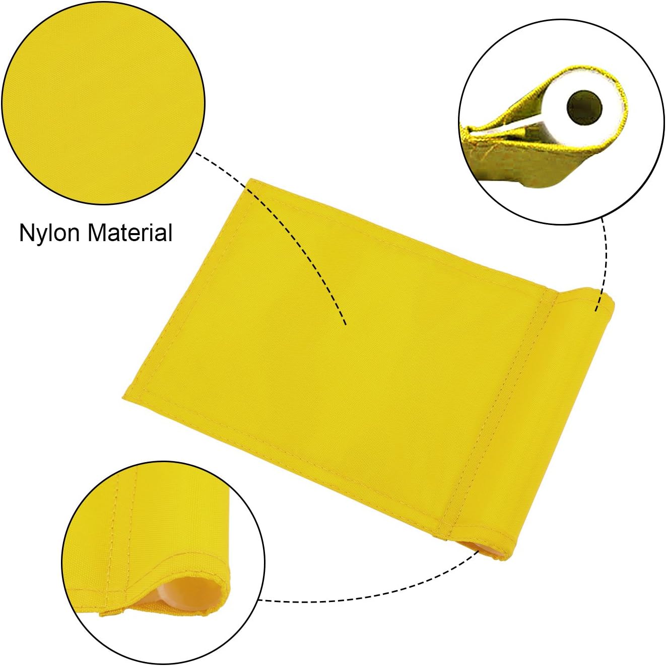Green Golf Flags, Standard Size 6 x 8" Nylon Training Golf Putting Practice Green Flag, Indoor Outdoor Backyard Garden Yard Golf Target flags, Yellow