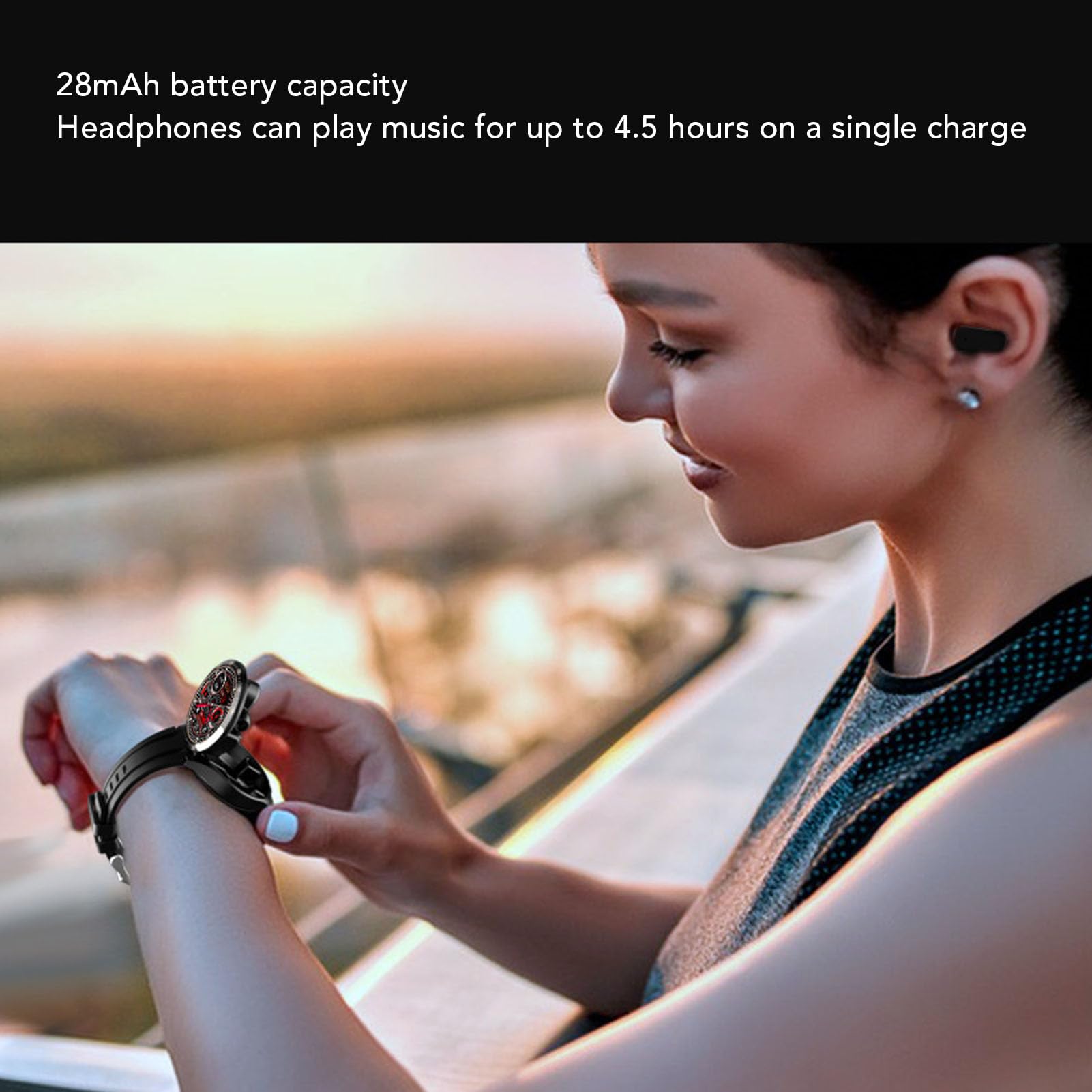 Sxhlseller Smart Watch, Smartwatch NFC 2 en 1 con Auriculares para