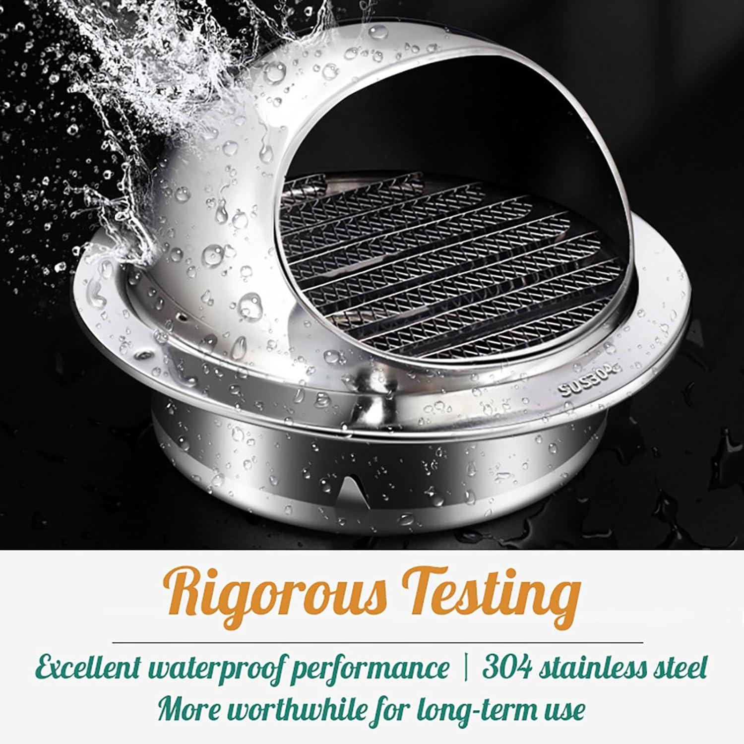 Stainless Steel Round Vent Covers,Wall Vents,Soffit Exhaust ventsDryer Vent Covers Exterior,Stainless Steel Material High Ventilation Rate Protect The Vents of The Pipes(7.87in)