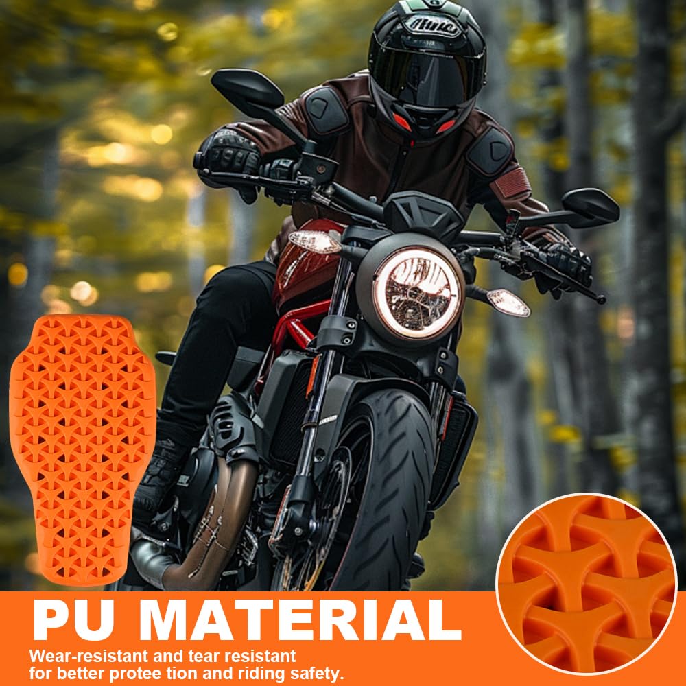 Espaldera Moto, 42*23cm Desmontables Protecciones Moto, CE-2 Ligero y Flexible, Insertable Protector de Espalda para Motocicletas,Todoterreno, Bicicletas de Montaña