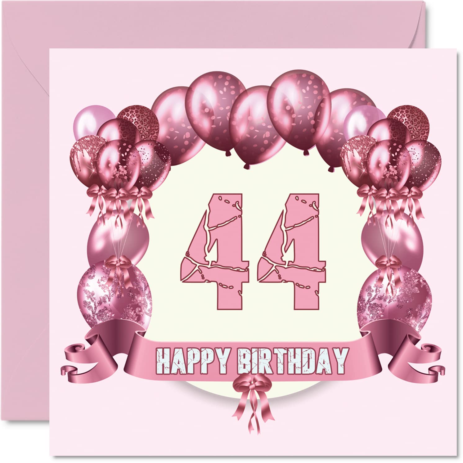 Fun 44th Birthday Cards for Woman, Birthday Balloons