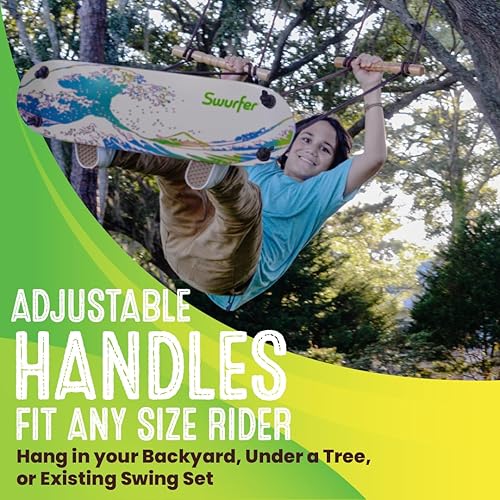 Miniatura 5 de Swurfer Columpio para árbol de pie, columpio al aire libre - Juego de columpios para exteriores para niños con asas ajustables, columpio al aire