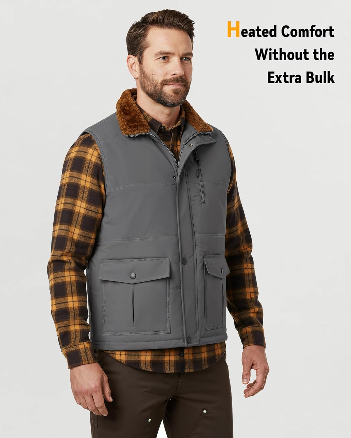 Wulcea Graphene Heated Vest Fleece For Men 7.4V Fast Charge Large Capacity Battery - Image 5