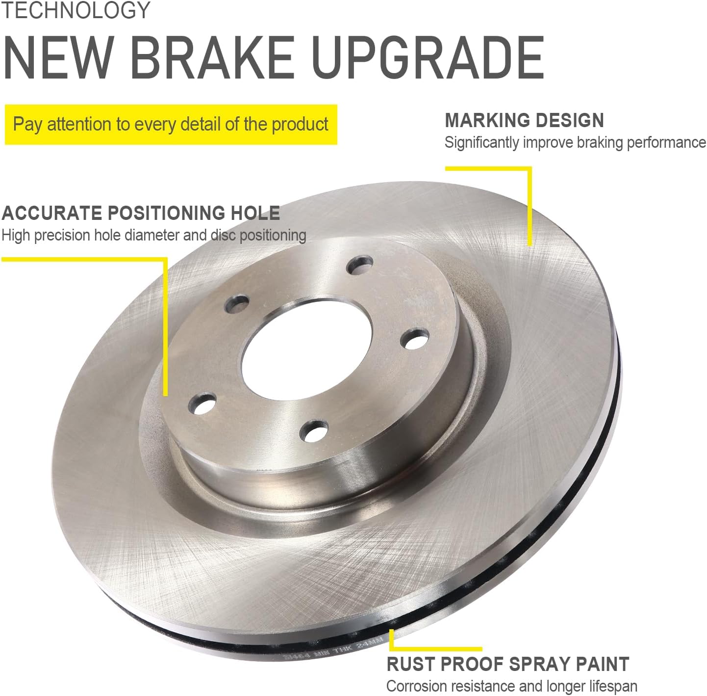 Front Brake Rotors & Ceramic Pads for 2008-2014 Eclipse Lancer Outlander KIT-G018 Ceramic Brakes Pads Replacement Rotor 11.57 inch