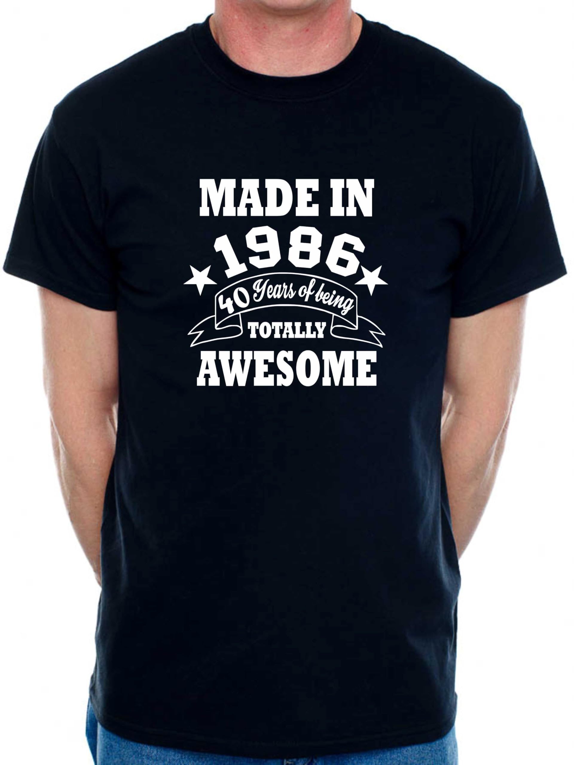Print4u Men's Black 40Th Birthday T-Shirt Made In 1985 40 Years Of Being Awesome Tee Shirt X-Large