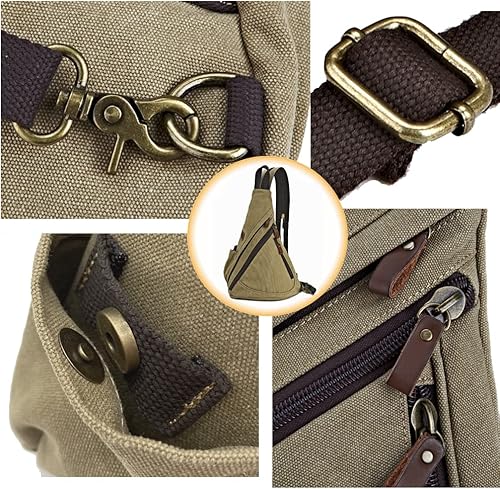 Miniatura 5 de Bolso bandolera de lona convertible para el pecho, mochila de hombro para hombres y mujeres, al aire libre, ciclismo, viajes