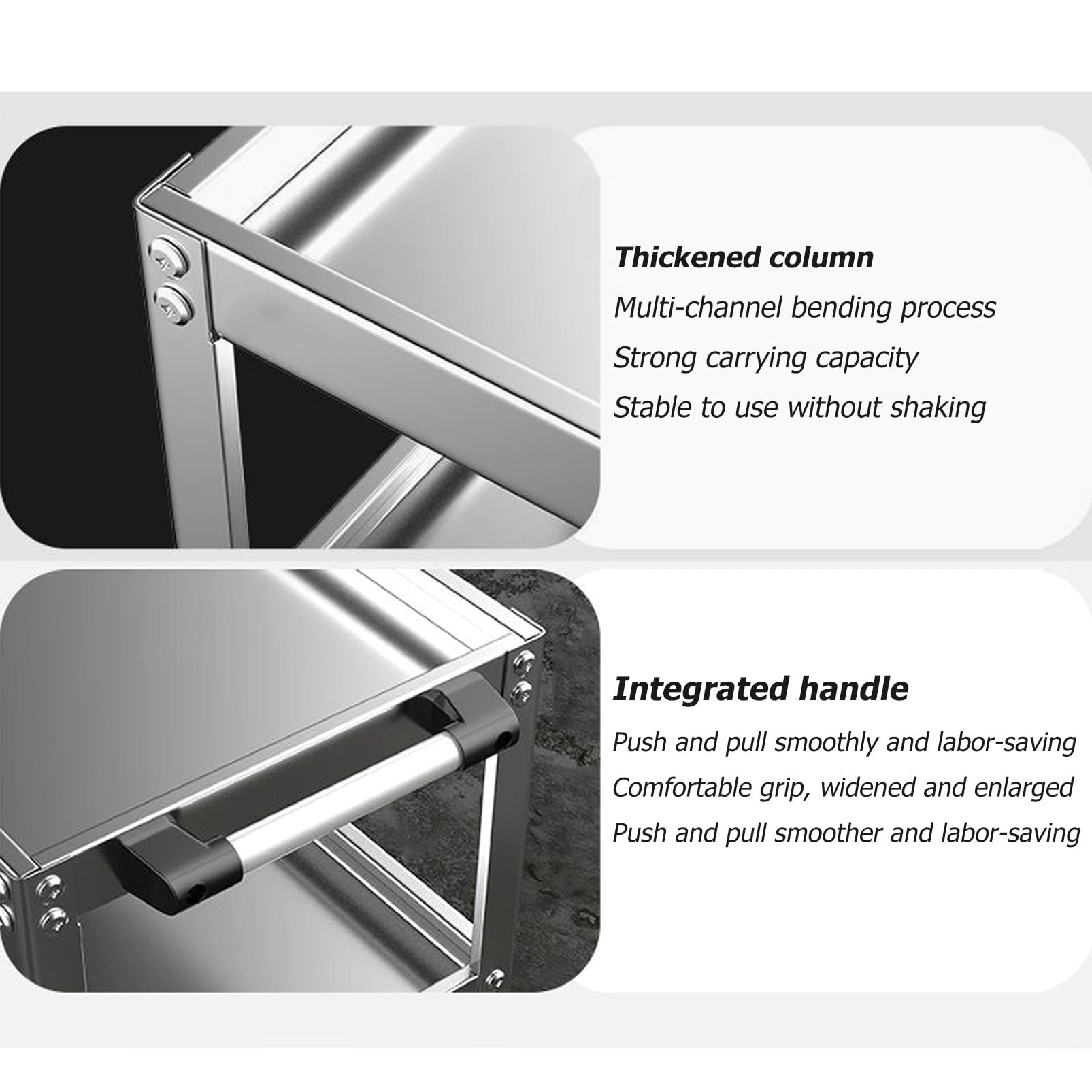Carrello portautensili in acciaio inox resistente con ruote, organizer per attrezzi meccanici, grande capacità, per garage, magazzini e officine