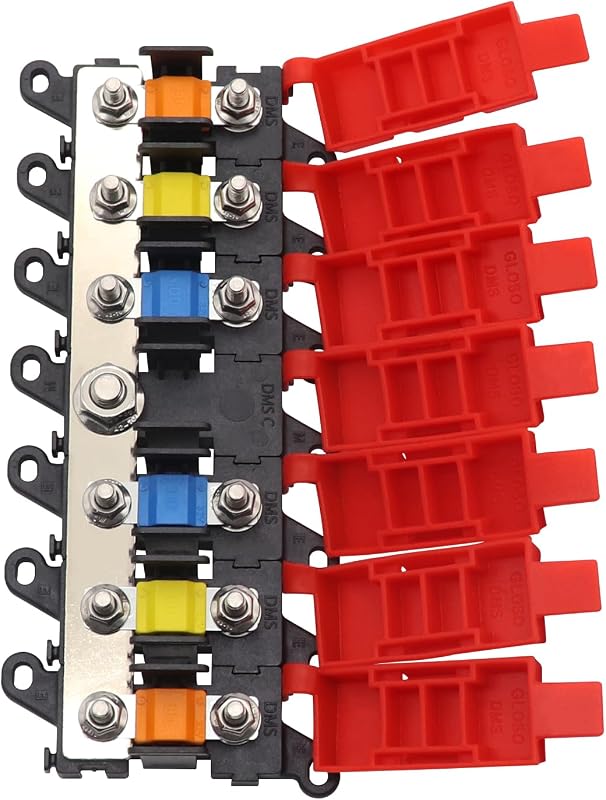 Porta-Fusíveis MIDI TIYANG de 6 Vias com Tampa de Silicone – Fusíveis 30 A, 60 A e 100 A