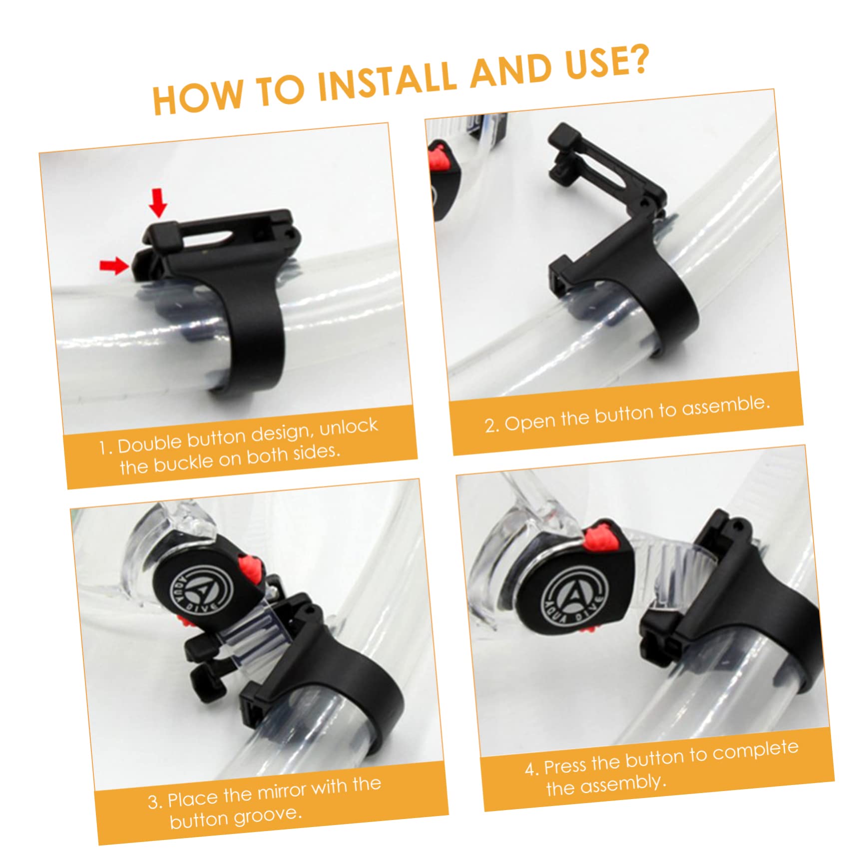 LAPYAPPE 1set Silicone Diving Strap Keepers Retainers for Snorkeling Lightweight Clips for Scuba Gear Easy to Use Portable Accessories for Diving Supplies