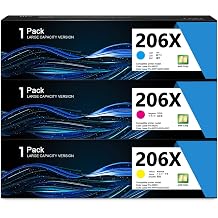 206X Toner Cartridge 3 Pack Cyan/Magenta/Yellow Replacement for HP 206X | 206A Toner High Yield Compatible with Color Laser Pro M255dw M255nw MFP M282nw M283cdw M283fdn M283fdw Printer with Chip