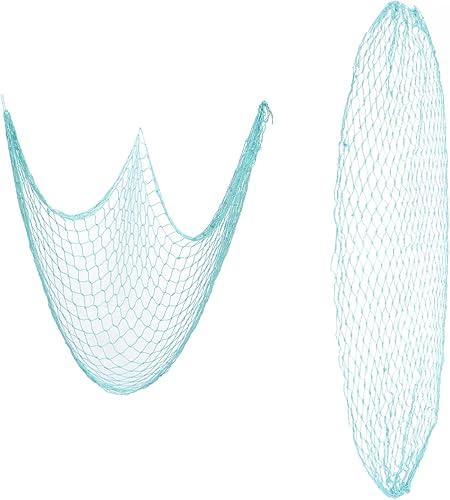 Miniatura 9 de Amosfun Decor 4 Pcs Fishnet Party Decorations Manual Cotton Rope Photo Seaside Fishing Net