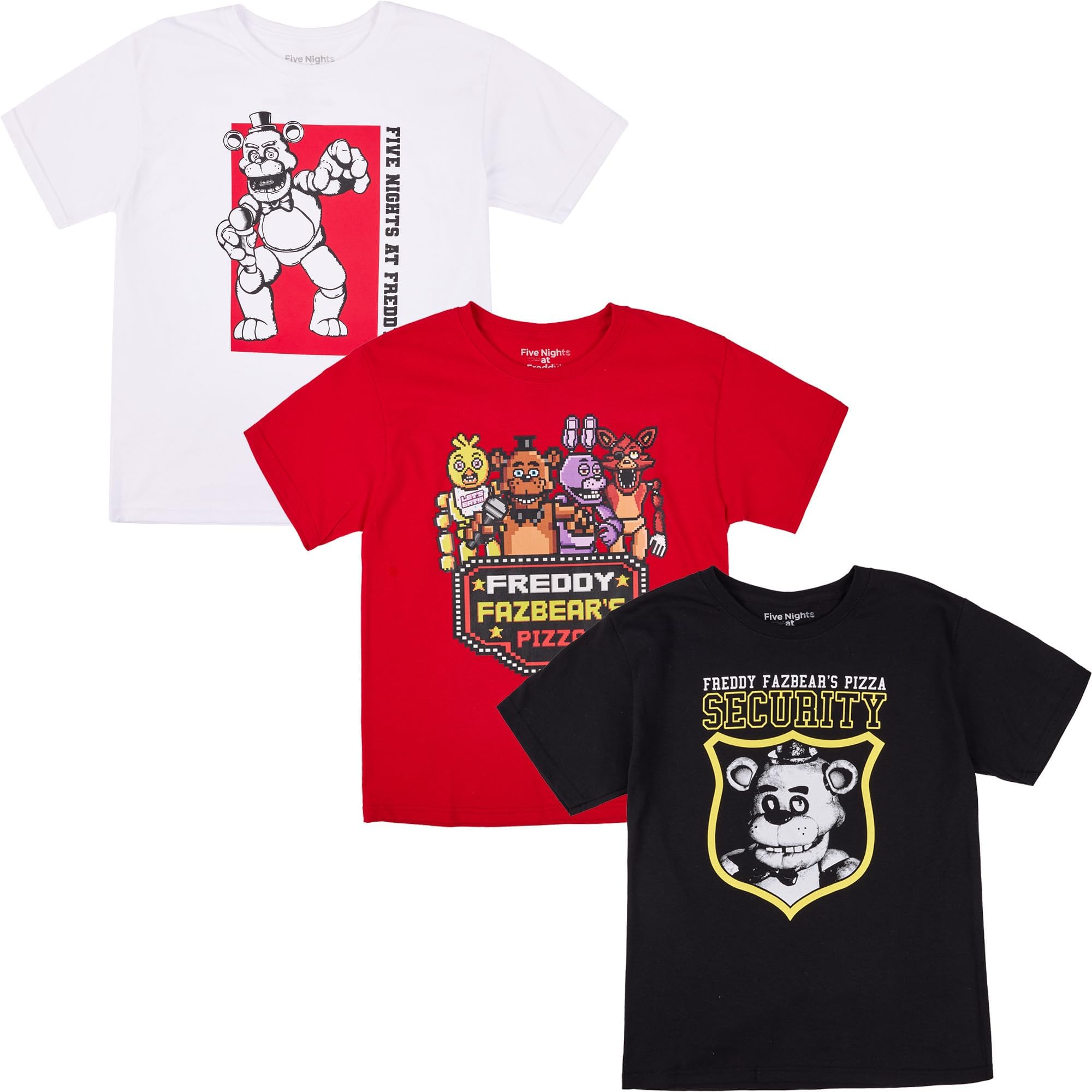 Youth Boys Five Nights at Freddy's T-Shirt 3pk