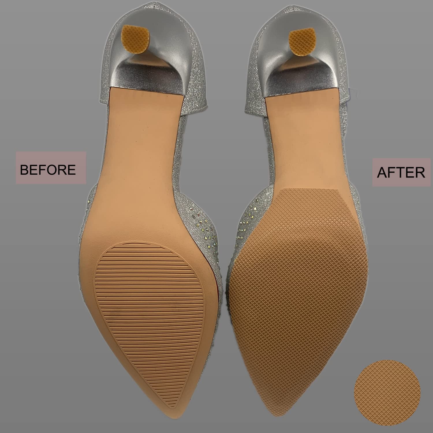 Protectores de suela de zapatos, almohadillas antideslizantes para suela de zapatos, almohadillas protectoras para zapatos de tacón alto, zapatos de cuero, antideslizantes, para mujer (marrón, 4