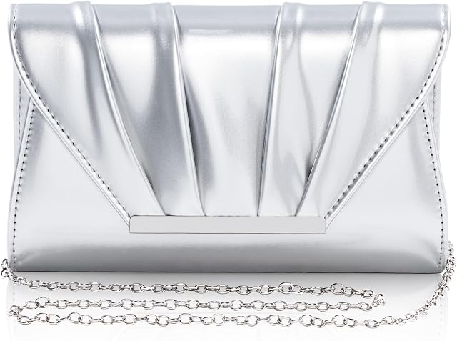 Sac de soirée en cuir vernis plissé pour femmes, sac enveloppant élégant pour le bal de mariage
