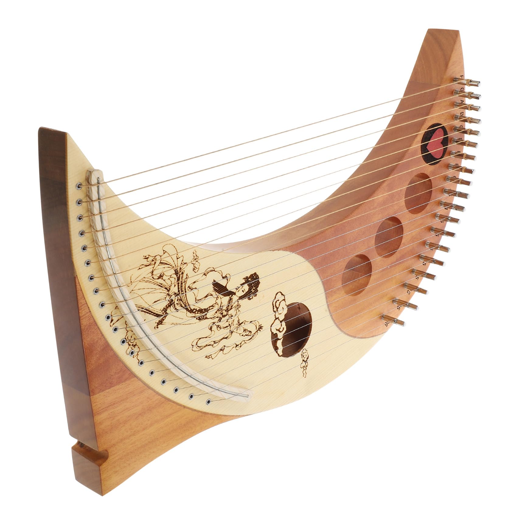 Toddmomy Arpa Lira in Legno a 19 Corde Retrò Chiave di Accordatura, Arpa Portatile Stile Antico Set Accessori, Strumento Musicale per Appassionati e Principianti Colore Colore Casuale