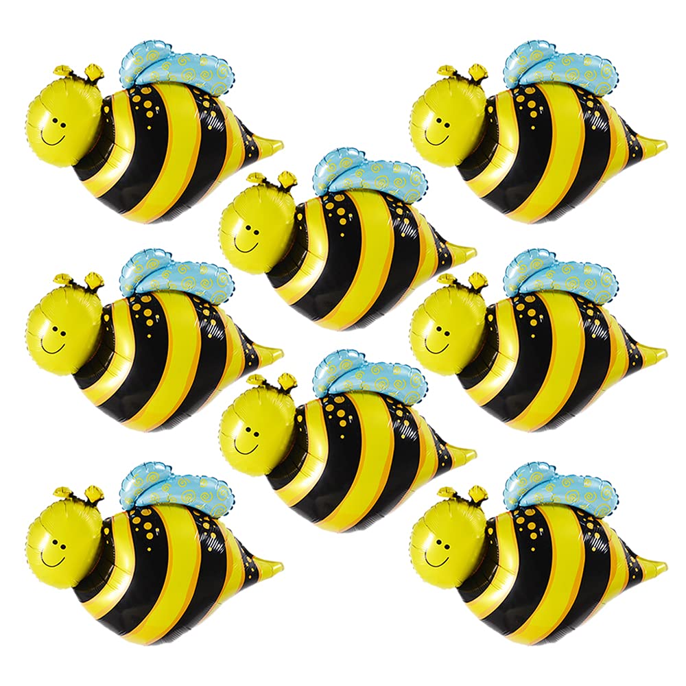 12 pcs Bee Foil Balloons, 16inch Bumblebee shaped Balloons foil Animal Aluminum Balloons for Bee Day Baby Shower Birthday Party Balloons Decorations
