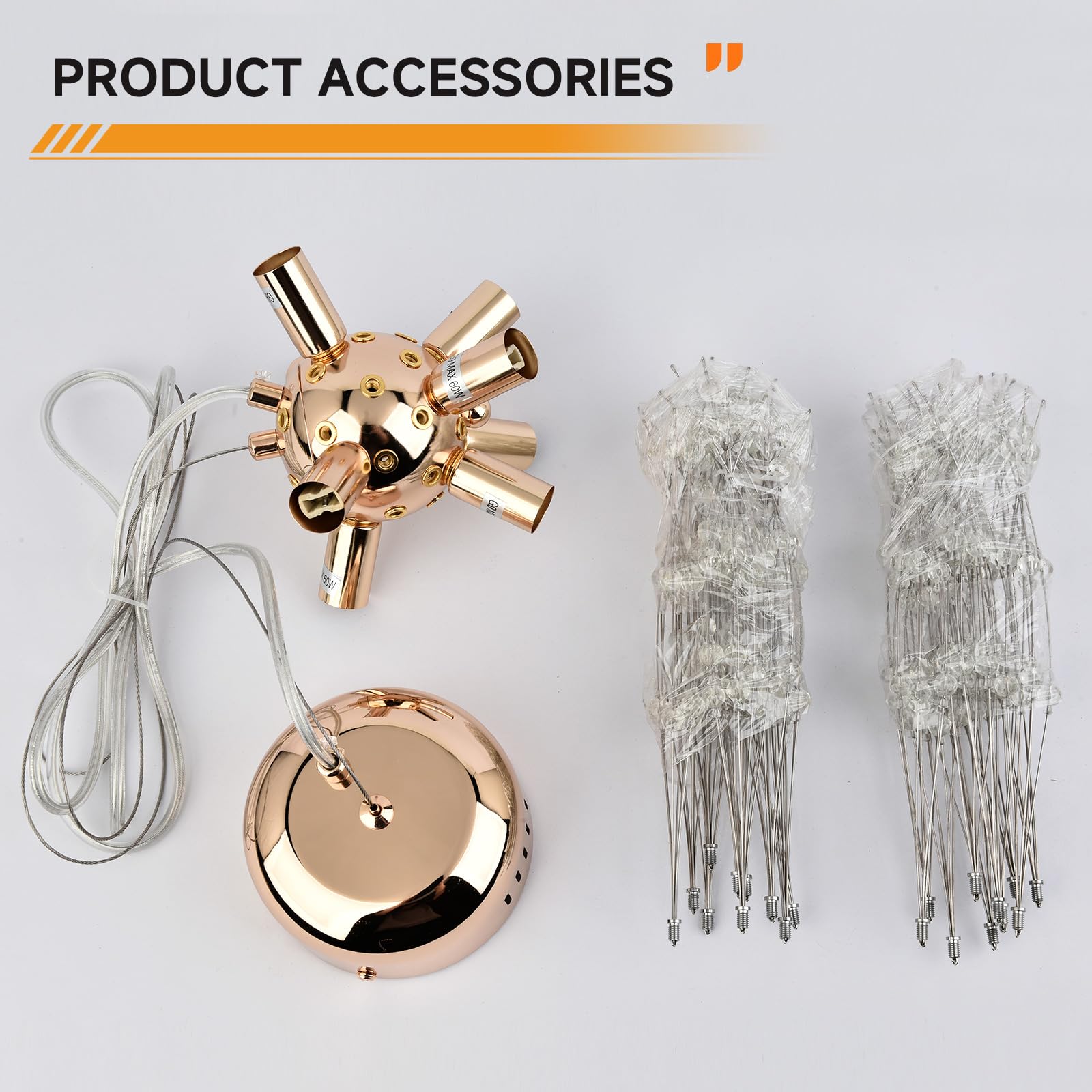 Lampadari moderni a forma di fuochi d'artificio Lampada a sospensione Dandelion, oro 8 luci G9 Lampadari con cristalli Lampada da salotto, camera da letto, sala da pranzo, ingresso, Φ45 cm