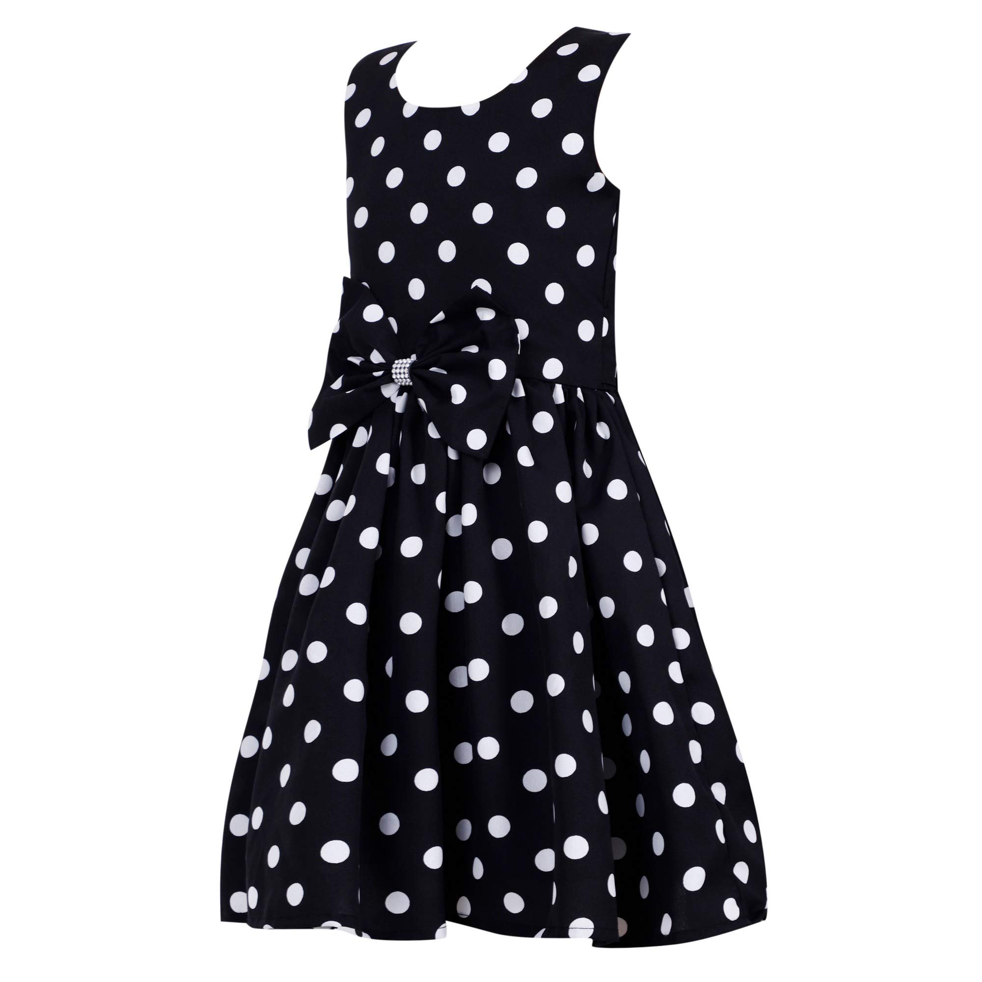 Giggles Creations Baby Girls' Bodycon Midi Frock (GiGG-25-Black-9-10YEARS_Black & White_9-10 Years) 1
