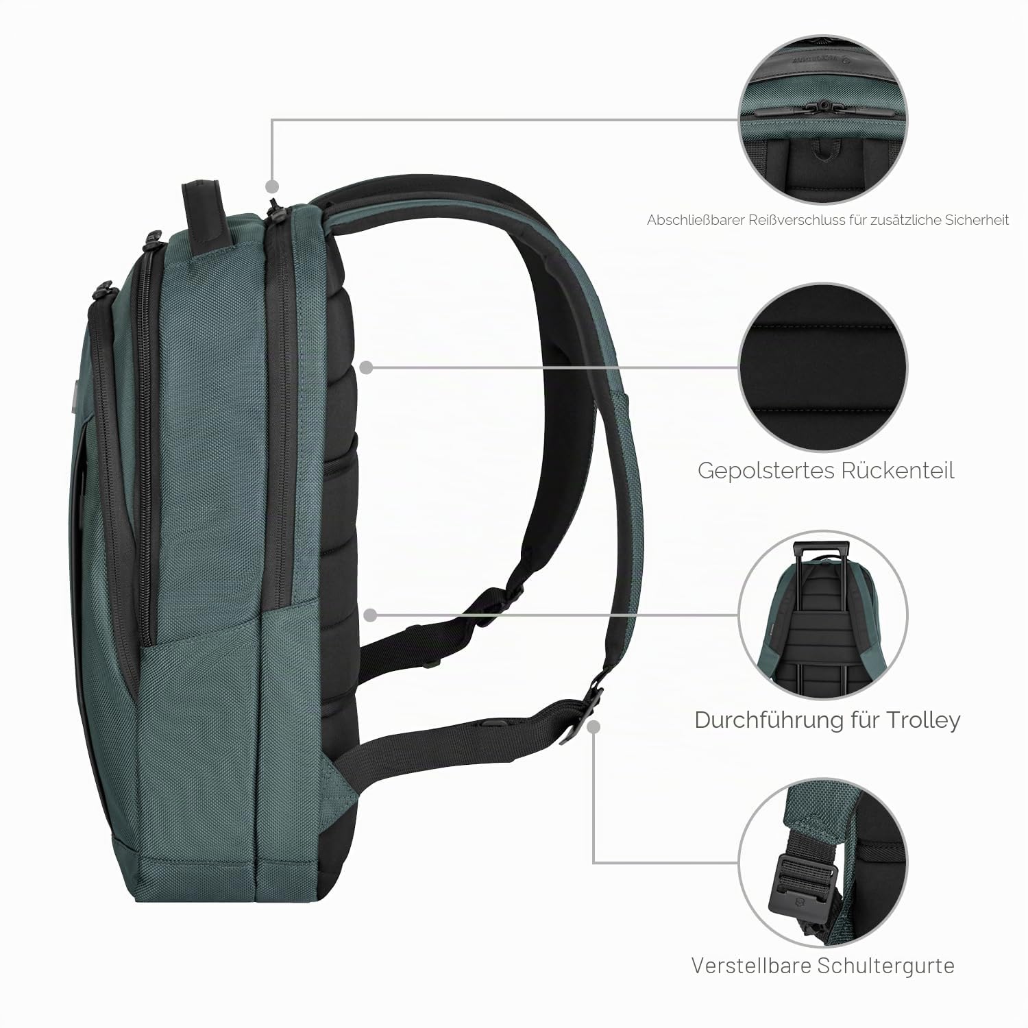 Victorinox Altmont Professional Compact Laptop Backpack, Rucksack mit Laptopfach, Damen/Herren, 22 x 29 x 41 cm, 16 l, Grau