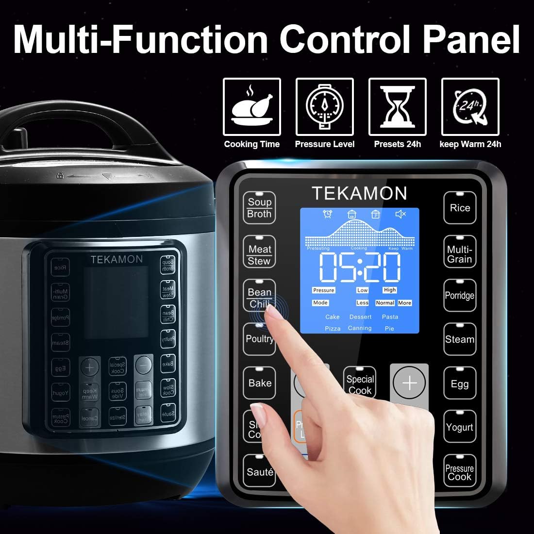 Top Rated TEKAMON 11-in-1 Electric Pressure Cooker 6.5 Quart, Rice Cooker, Slow Cooker, Egg Cooker, Yogurt Maker, Sauté, Steamer, Stockpot, Sous Vide Cooker, Warmer and More with Deluxe Accessory Set Limited Discount TEKAMON 11-in-1 Electric Pressure Cooker 6.5 Quart, Rice Cooker, Slow Cooker, Egg Cooker, Yogurt Maker, Sauté, Steamer, Stockpot, Sous Vide Cooker, Warmer and More with Deluxe Accessory Set