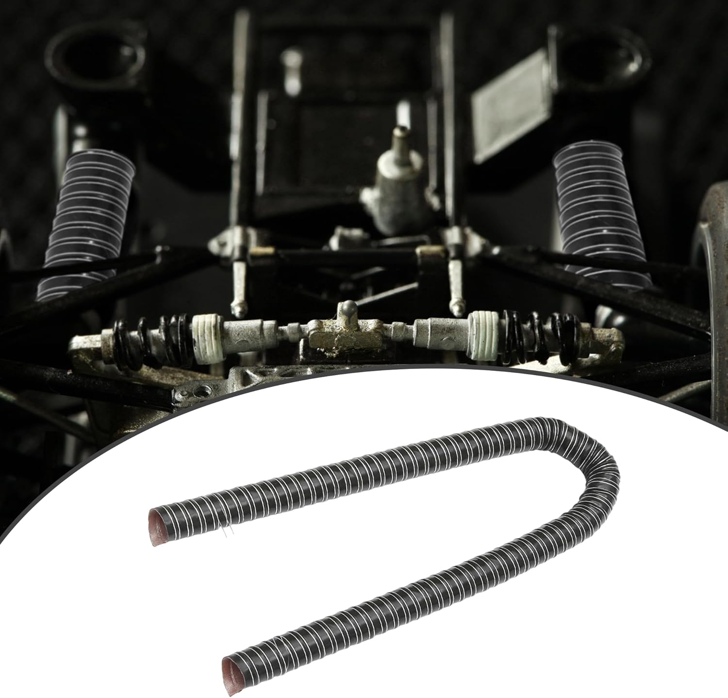 X AUTOHAUX 3.28FT 1.26'' Flexible Silicone Air Ducting Hose Dryer Vent Hose for Air Duct Fan Systems,Hot Cold Car Engine Intake Braking Black