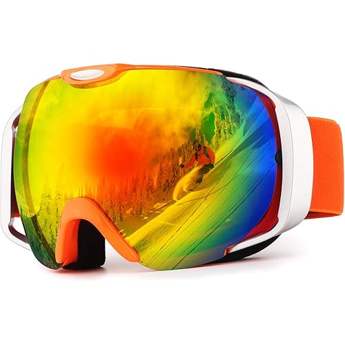 Ski Snowboard Goggles OTG Design UV400 Protect Eyewear Glasses Overall Lenses Anti-Fog Windproof for Outdoor Sports
