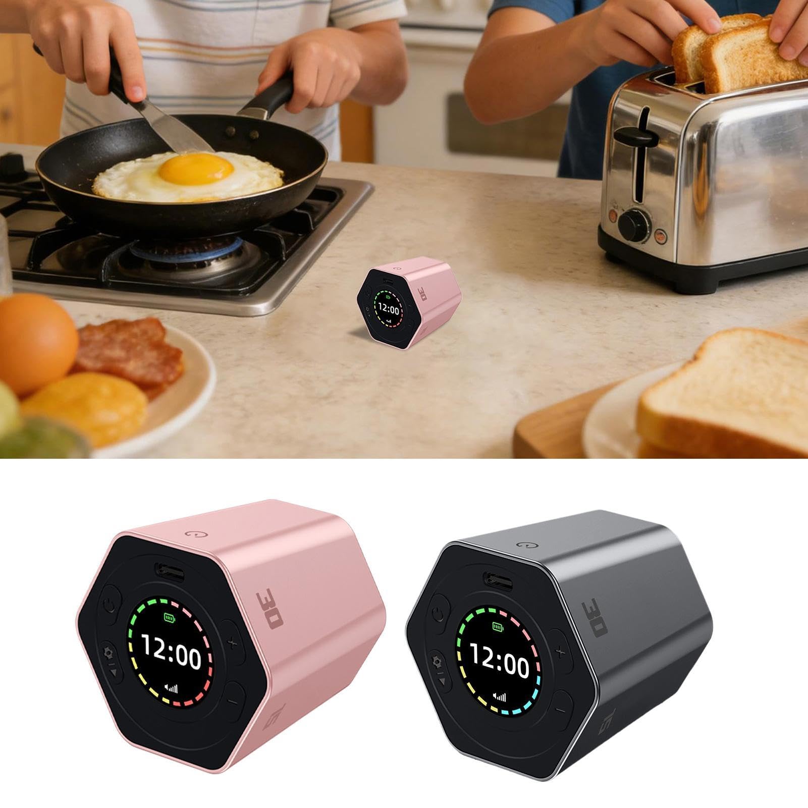 Temporizador de Escritorio Reloj De Escritorio Giratorio Recargable con