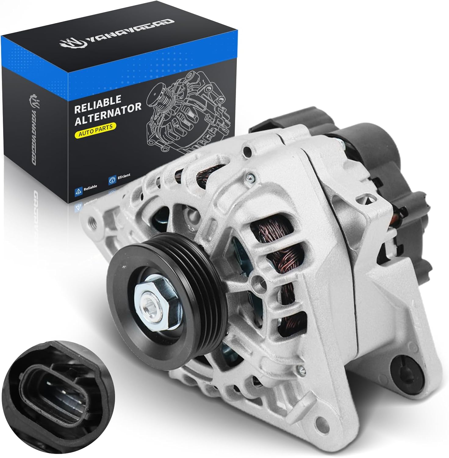 YINAVAGAD 37300-23650 Alternator for Hyundai Elantra 2.0L 2007-2012, Kia Soul/Spectra 2.0L 2007-2011 High-Output Replacement