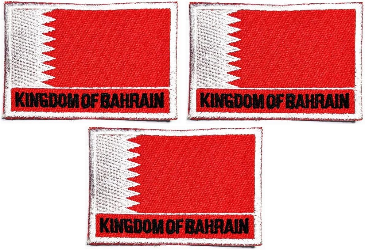 Umama Patch Set of 3 Kingdom of Bahrain Flag Embroidered Patch Military Tactical