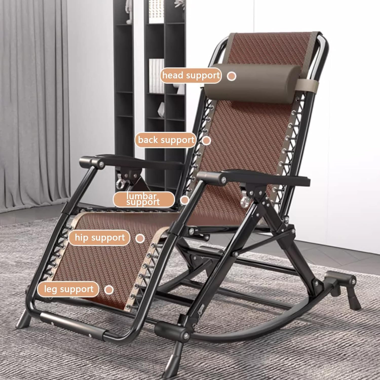 Camping Chairs Living Room Chairs Recliner Chair Rocking Chair Patio Chairs Lawn Chairs Reading Chairs for Bedrooms Gaming Chair Zero Gravity Chair with Cup Tray Support Up to 130kg/286lbs